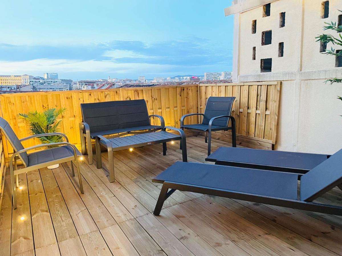 Honore - Rooftop Avec Vue - Appartement T3 Atypique Centre Ville Vieux Port Proche Opera Marseille Eksteriør billede