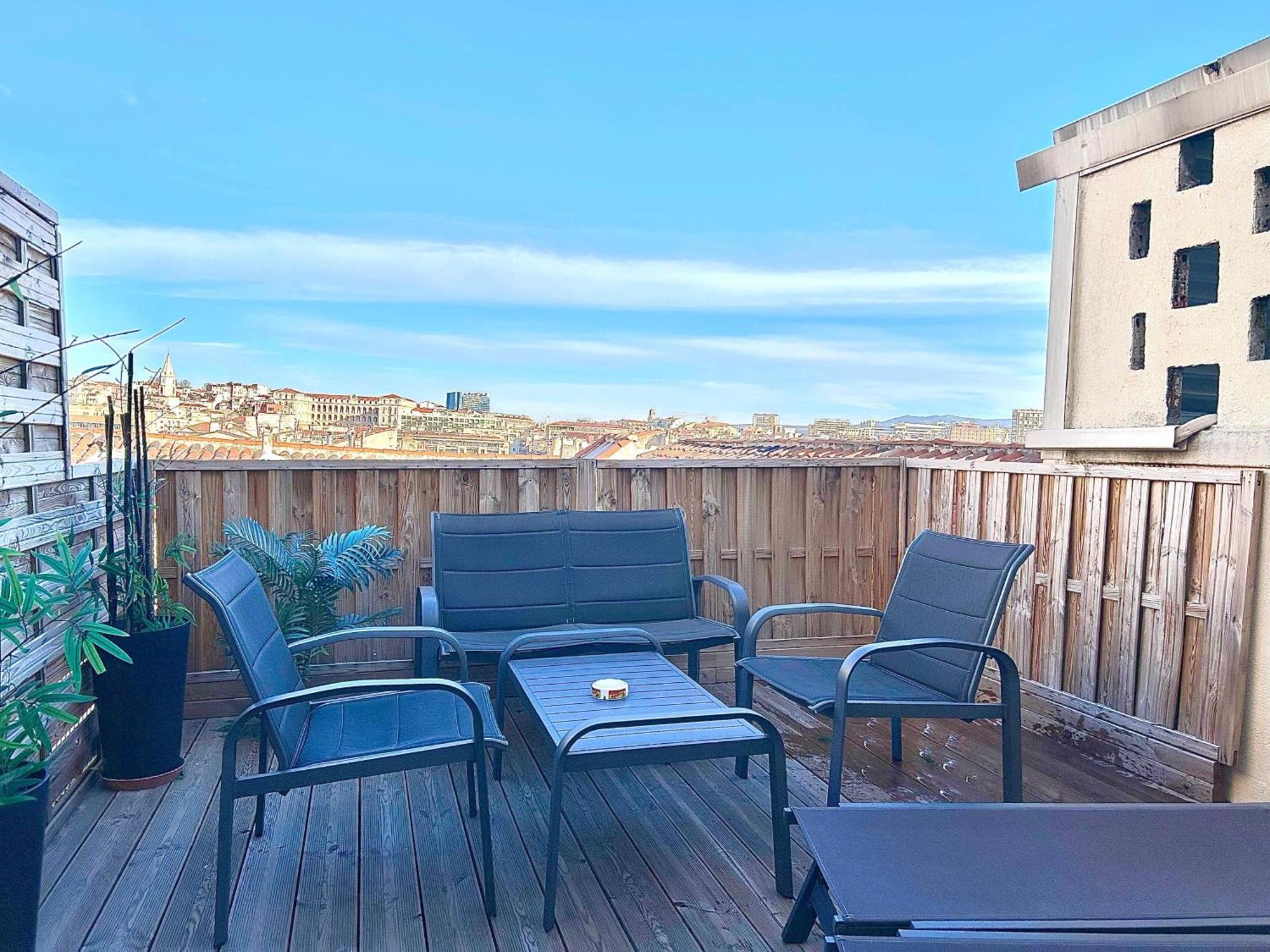 Honore - Rooftop Avec Vue - Appartement T3 Atypique Centre Ville Vieux Port Proche Opera Marseille Eksteriør billede